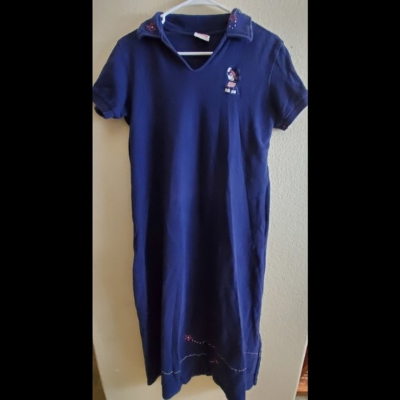 Disney Dresses & Skirts - Vintage 90s Disney Store Mickey Mouse Blue Polo Shirt Dress